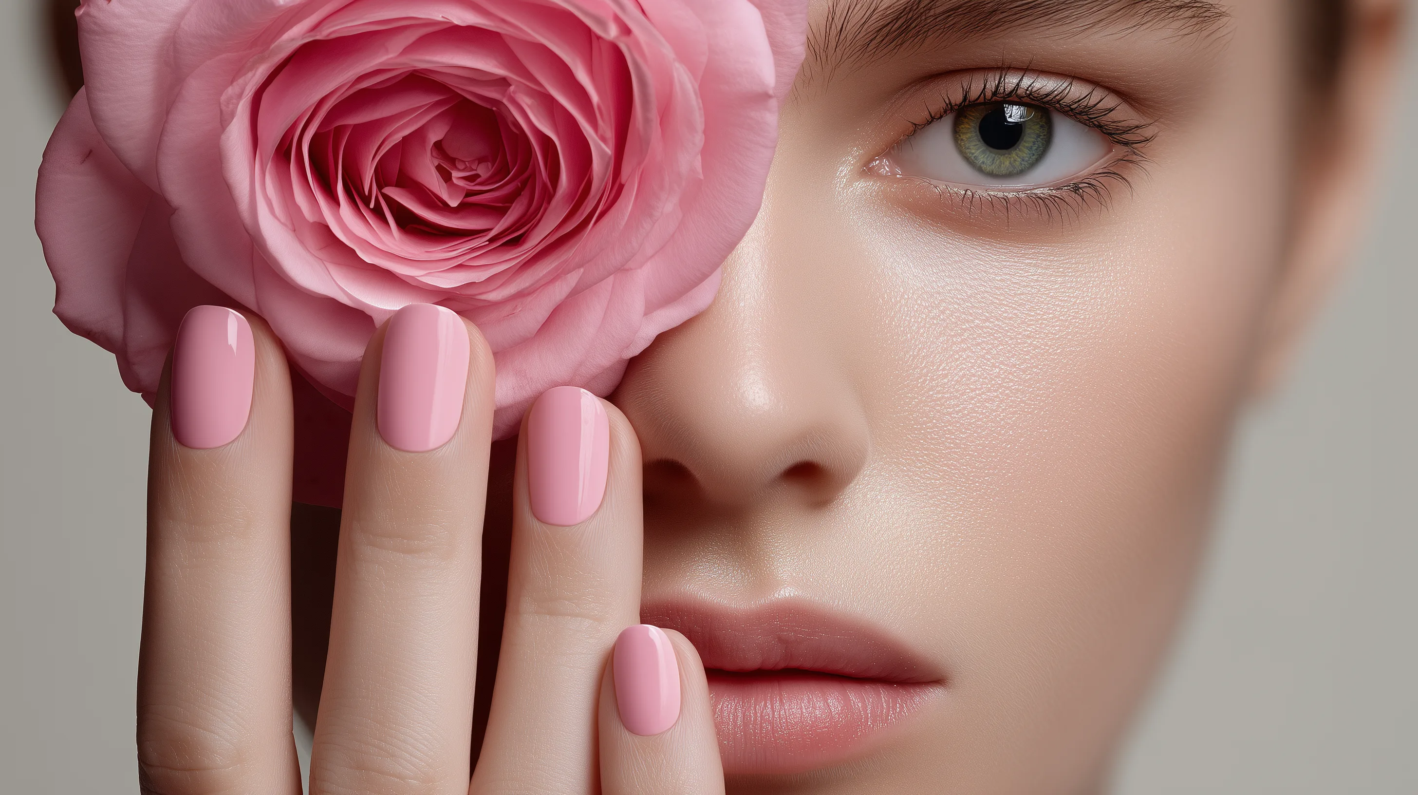 Beautiful pink manicure
