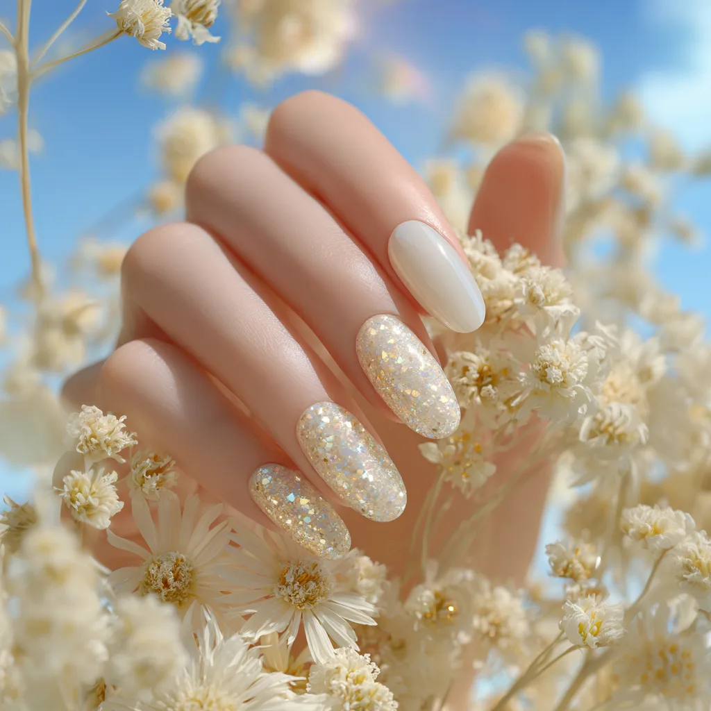Soft pink nail art design