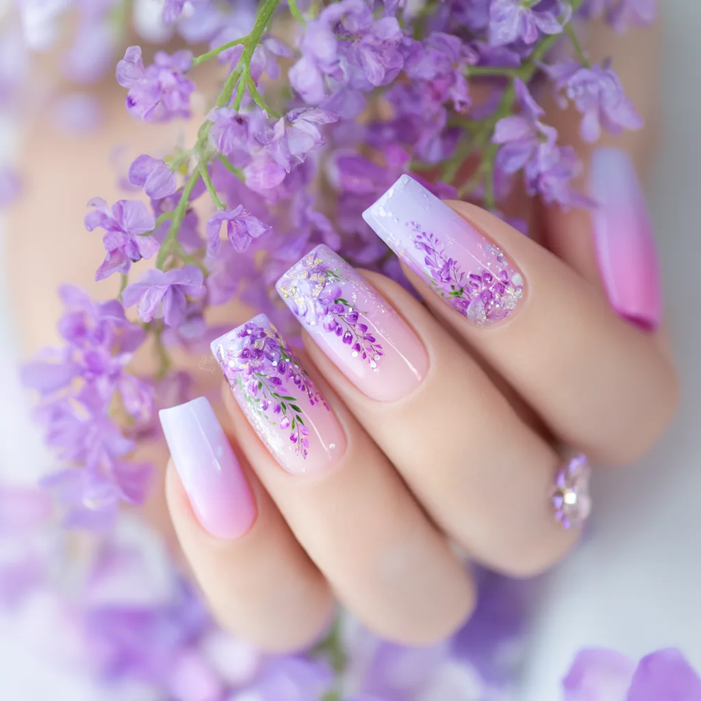 French manicure with accents